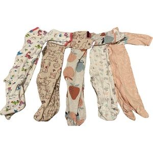 Baby Girl Cotton Footed Pajama Lot 3-6 Months